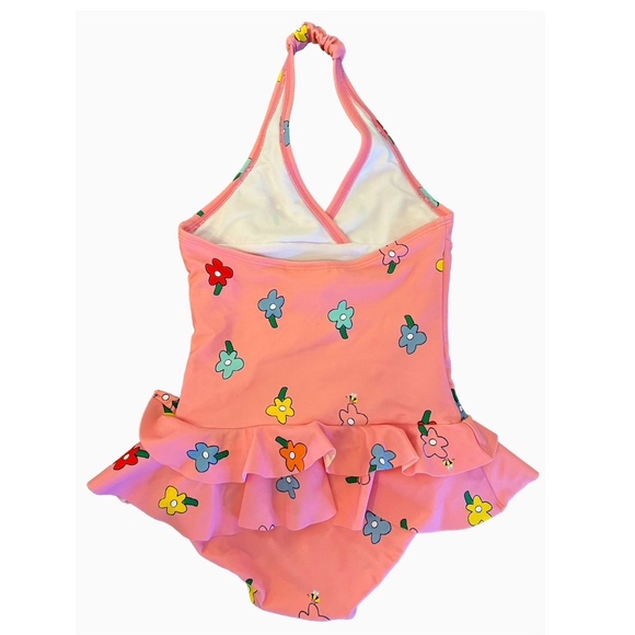 NWT - Hanna Andersson Sunblock One-Piece skirted Halter Swimsuit - Size 5 - Picture 2 of 6